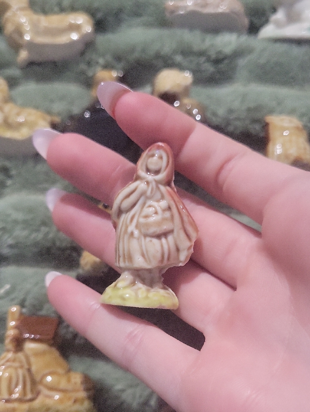 Small Ceramic Figure in Cream and Brown